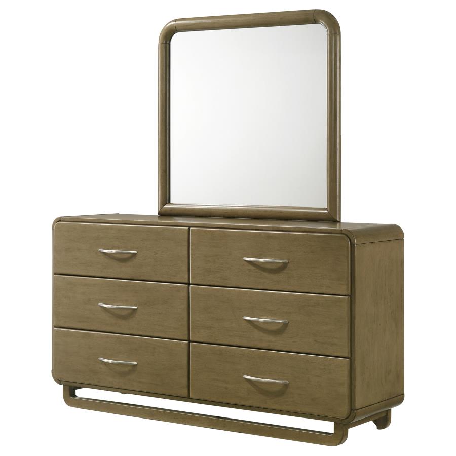 Amsbury 6-drawer Dresser and Mirror Nutmeg-4