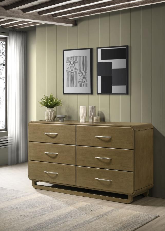 Amsbury 6-drawer Dresser Cabinet Nutmeg-2