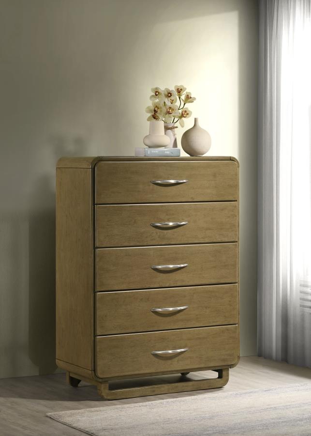 Amsbury 5-drawer Chest of Drawers Nutmeg-zoom-