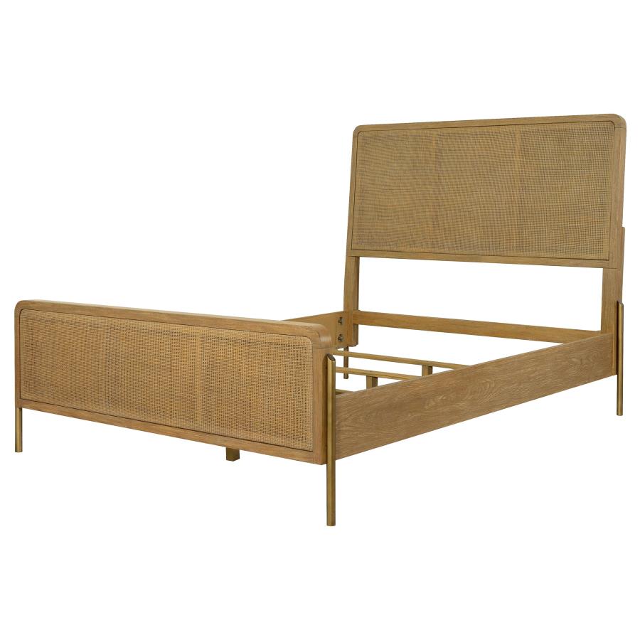 Arini Rattan California King Panel Bed Sand Wash and Natural-4