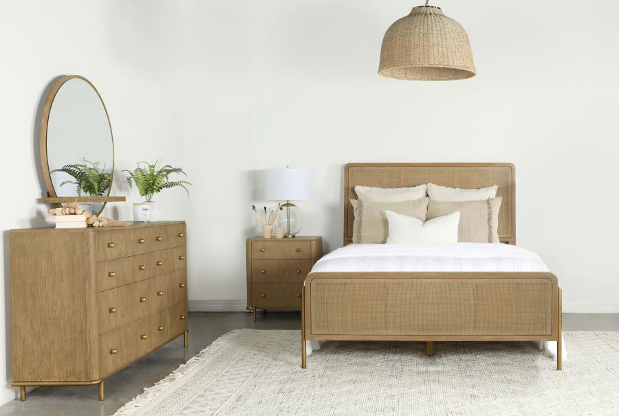 Arini 4-piece Queen Bedroom Set Sand Wash and Natural Cane-1