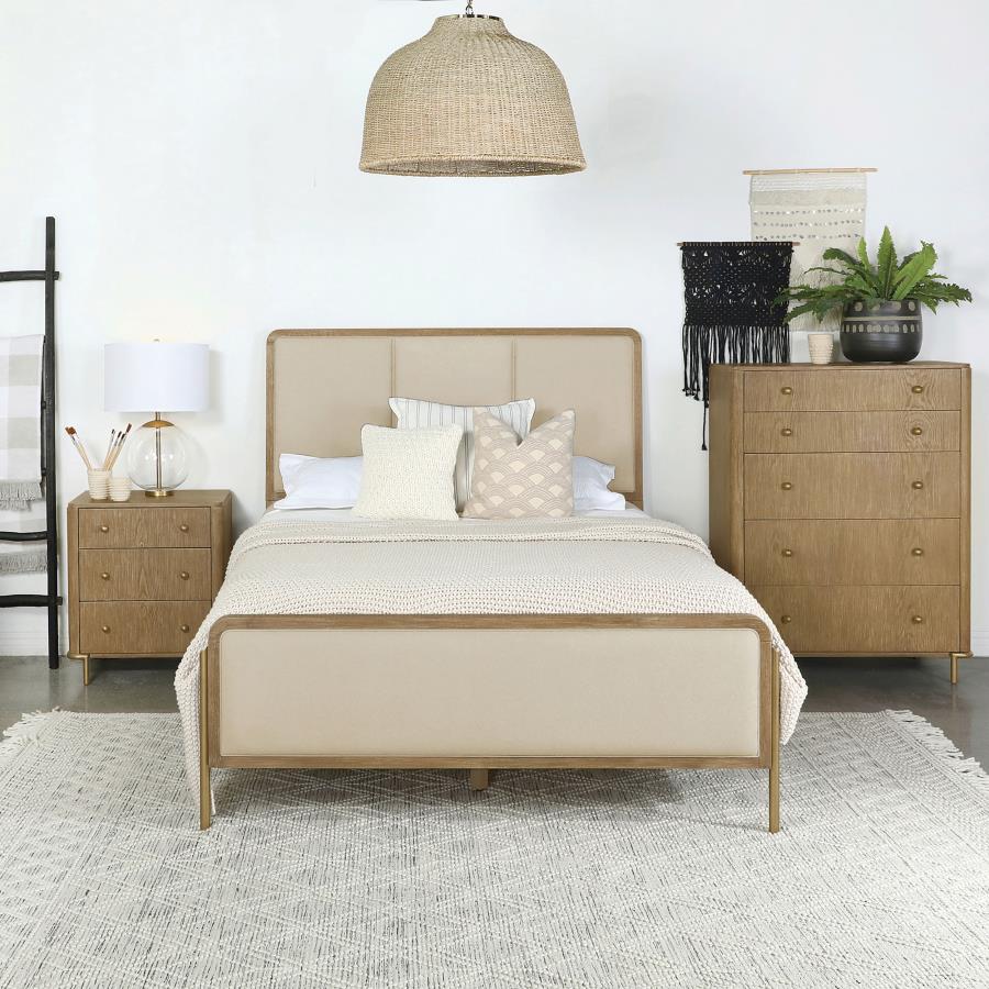 Arini 56-inch Eastern King Panel Bed Cream and Sand Wash-zoom-2