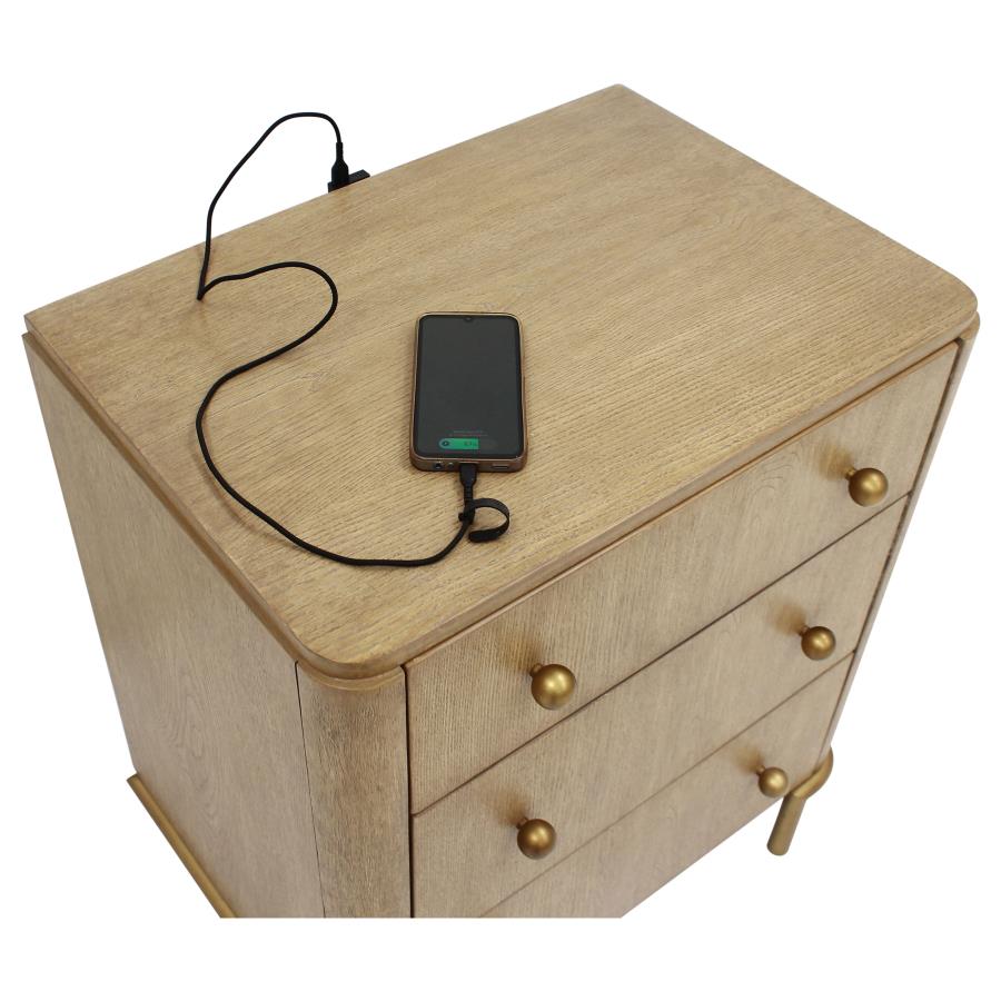 Arini 3-drawer Nightstand Sand Wash-zoom-11