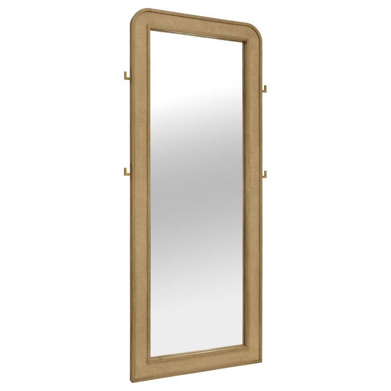 Arini Cane Weave Full Length Standing Floor Mirror Sand Wash-zoom-