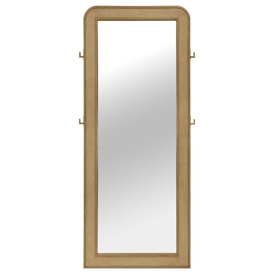 Arini Cane Weave Full Length Standing Floor Mirror Sand Wash-3