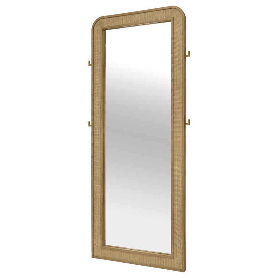 Arini Cane Weave Full Length Standing Floor Mirror Sand Wash-4