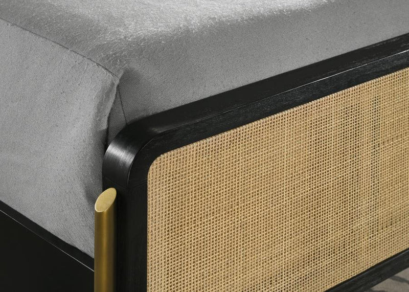 Arini Rattan Eastern King Panel Bed Black and Natural-zoom-