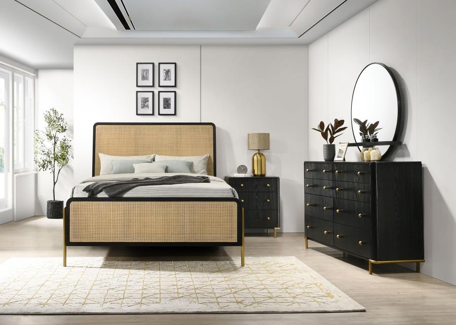 Arini 4-piece Queen Bedroom Set Black and Natural-zoom-1