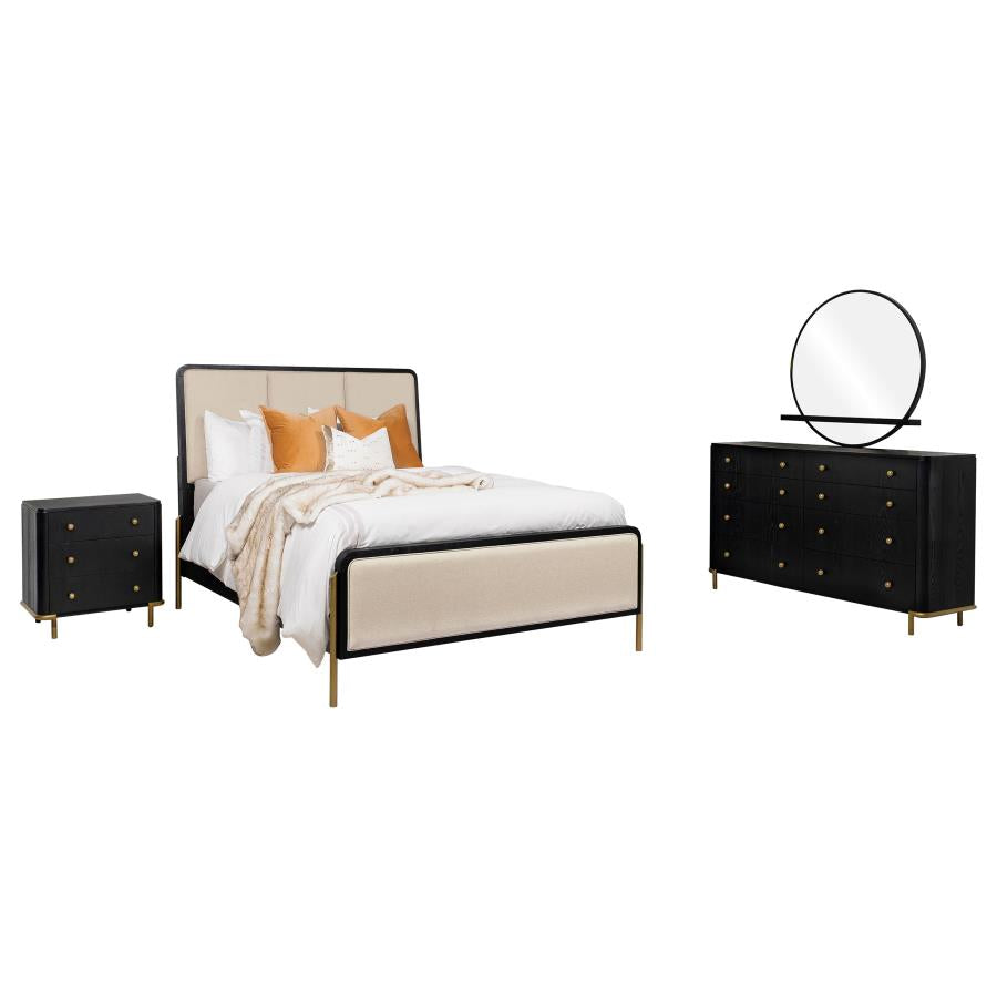 Arini 4-piece Eastern King Bedroom Set Cream and Black-zoom-2