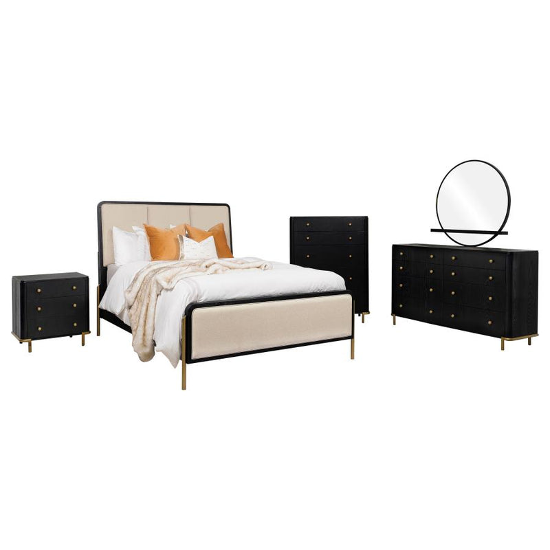 Arini 5-piece Eastern King Bedroom Set Cream and Black-zoom-