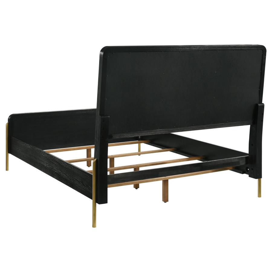 Arini Upholstered Eastern King Panel Bed Black and Grey-zoom-4