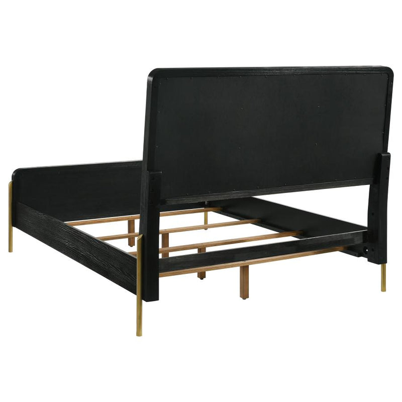 Arini Upholstered Eastern King Panel Bed Black and Grey-zoom-