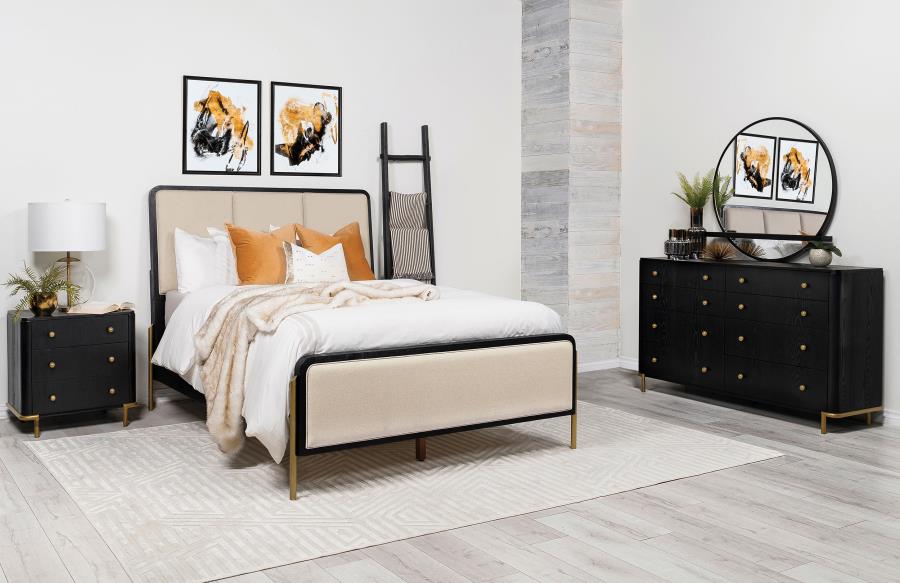 Arini 4-piece California King Bedroom Set Cream and Black-zoom-1