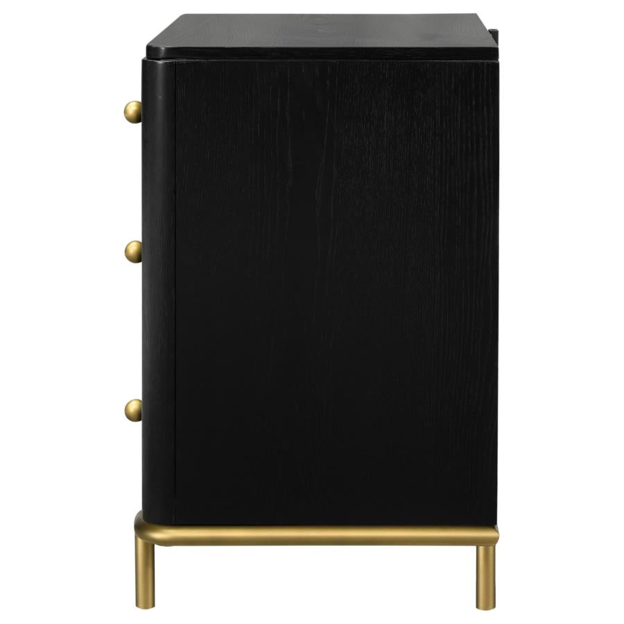 Arini 3-drawer Nightstand Black-5