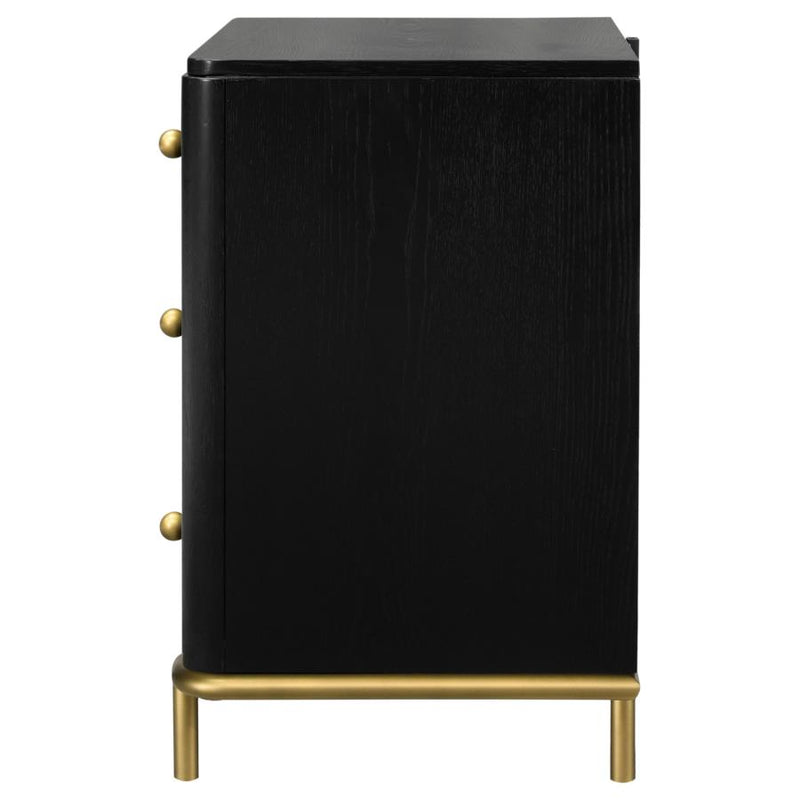 Arini 3-drawer Nightstand Black-zoom-