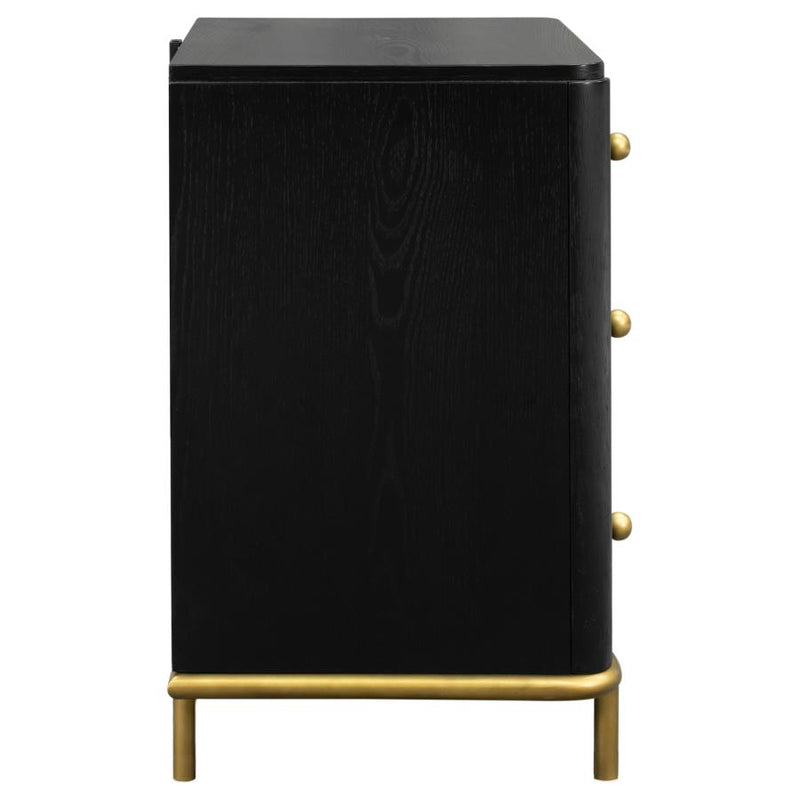 Arini 3-drawer Nightstand Black-zoom-