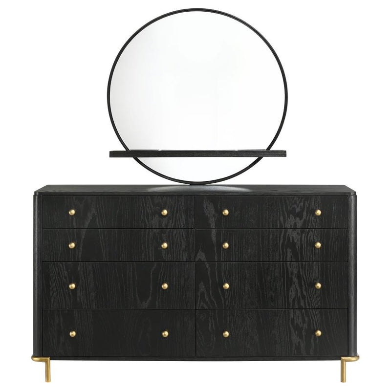 Arini 8-drawer Dresser with Mirror Black-zoom-