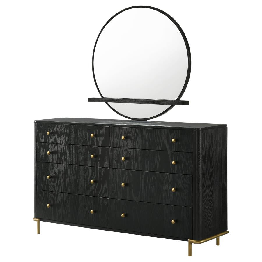 Arini 8-drawer Dresser with Mirror Black-zoom-4