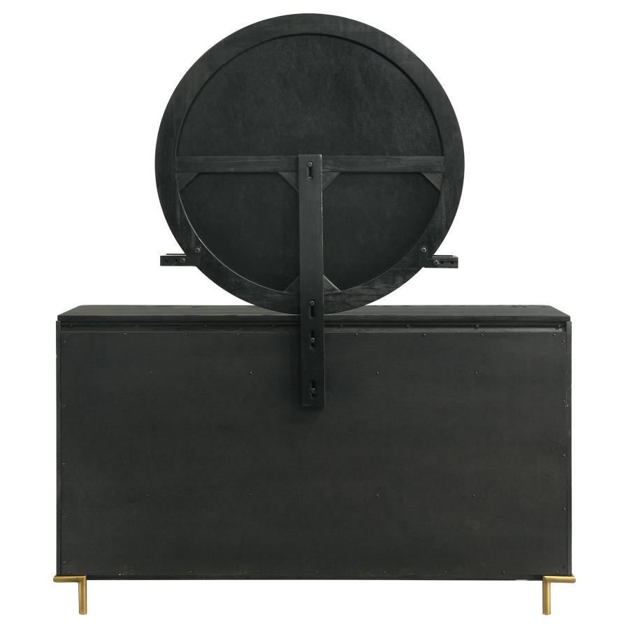 Arini 8-drawer Dresser with Mirror Black-7