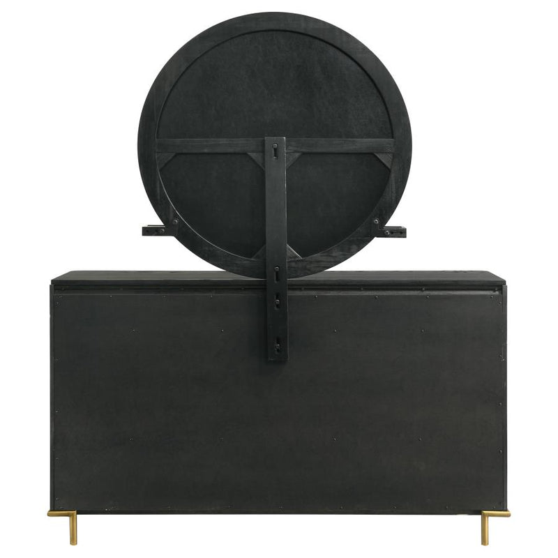 Arini 8-drawer Dresser with Mirror Black-zoom-