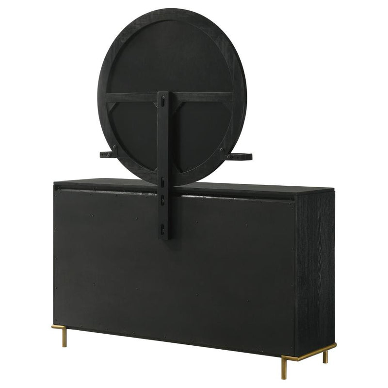 Arini 8-drawer Dresser with Mirror Black-zoom-