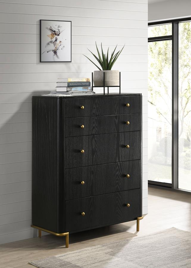 Arini 5-drawer Bedroom Chest Black-2