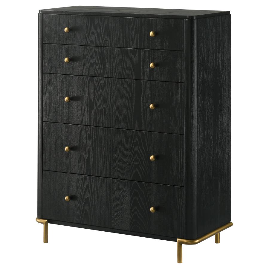 Arini 5-drawer Bedroom Chest Black-4