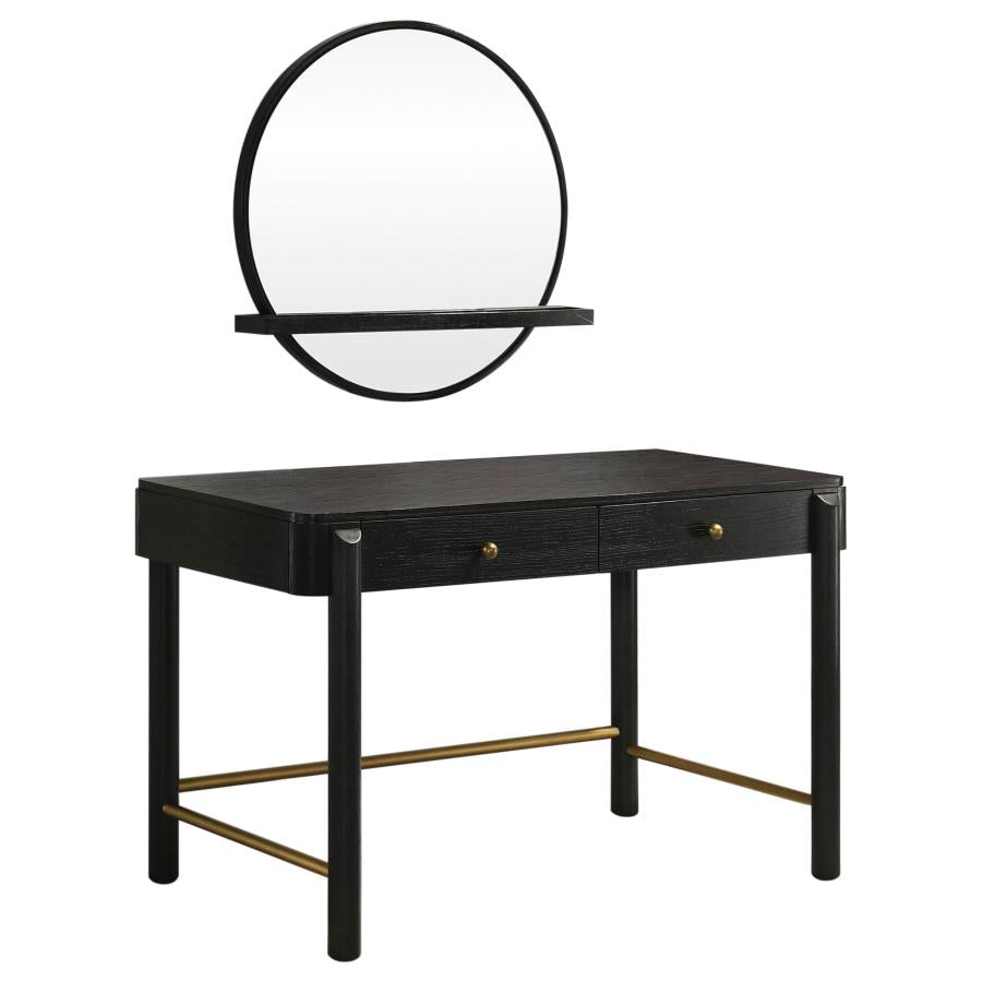 Arini 2-piece Makeup Vanity Table and Mirror Set Black-1