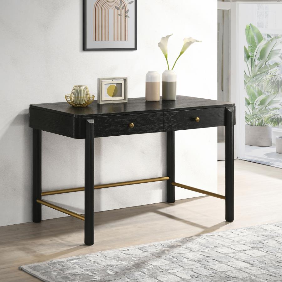 Arini 2-drawer Vanity Desk Makeup Table Black-2