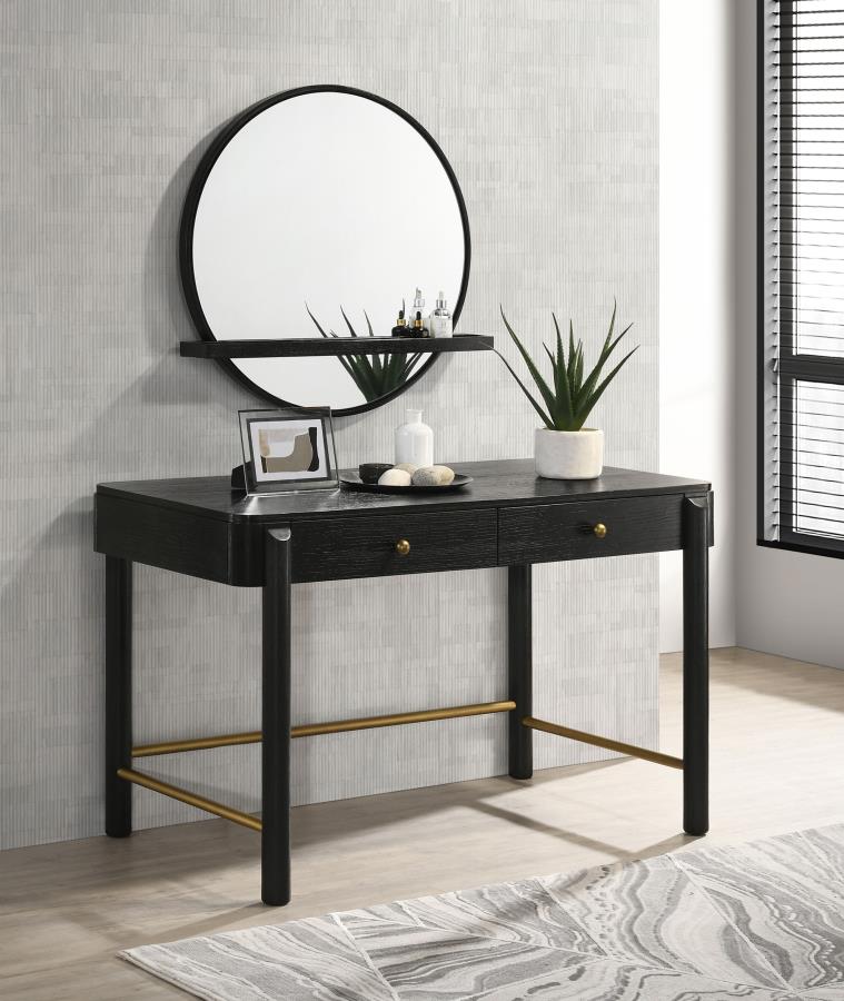 Arini 2-drawer Vanity Desk Makeup Table Black-14