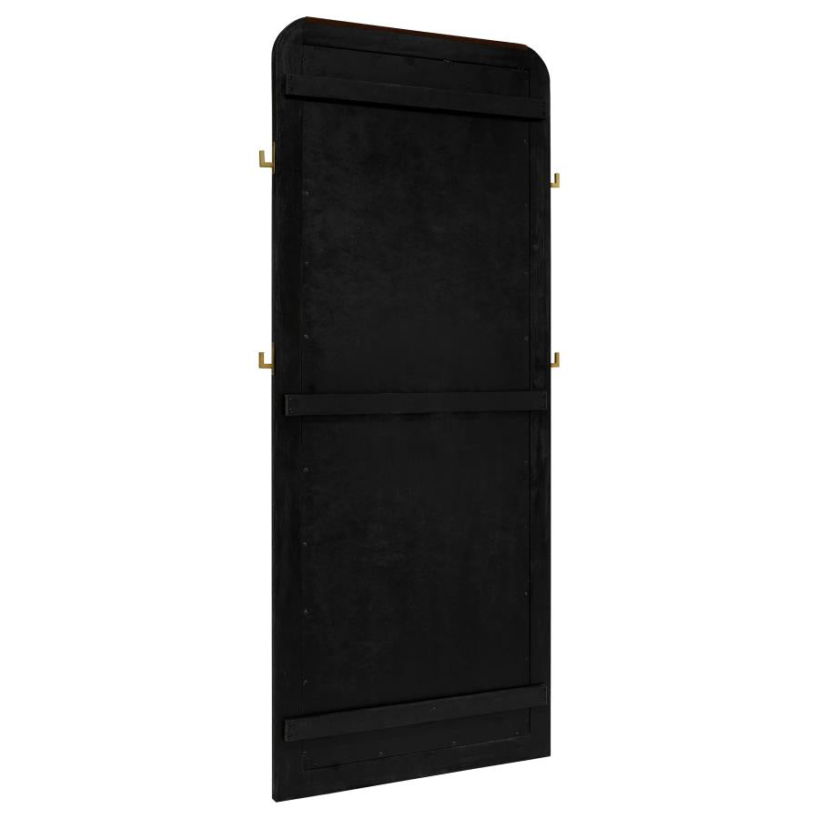 Arini Cane Weave Full Length Standing Floor Mirror Black-zoom-6
