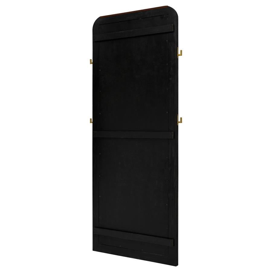 Arini Cane Weave Full Length Standing Floor Mirror Black-8