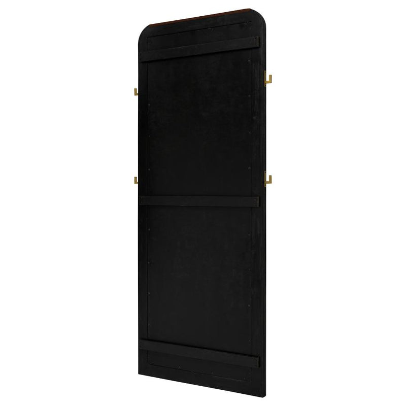 Arini Cane Weave Full Length Standing Floor Mirror Black-zoom-
