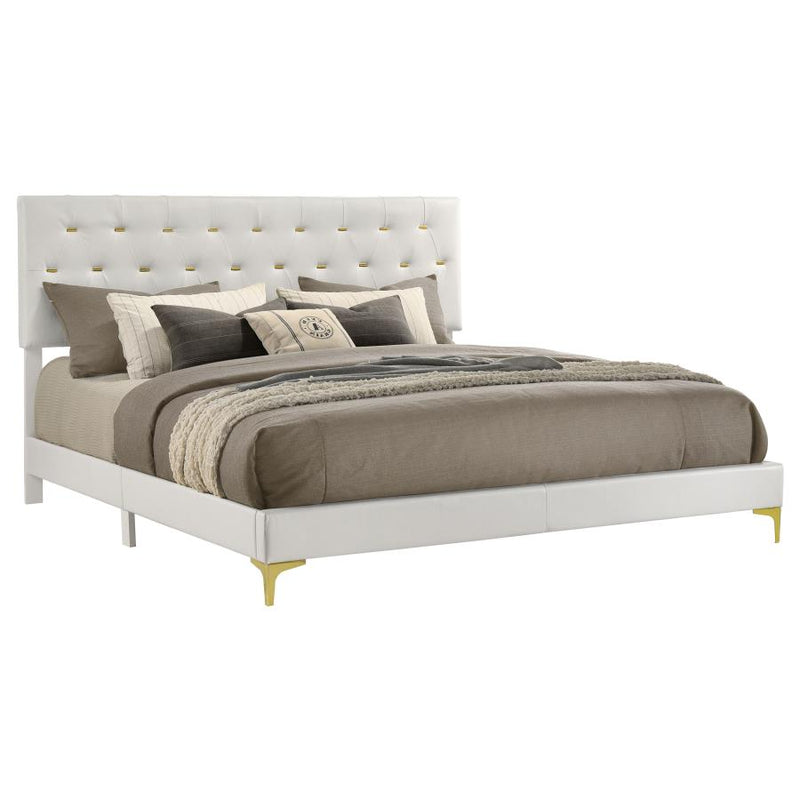 Kendall Upholstered Eastern King Panel Bed White-zoom-