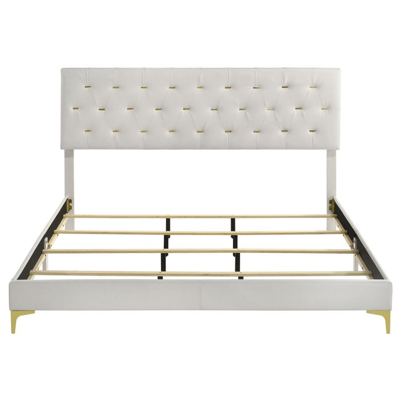 Kendall Upholstered Eastern King Panel Bed White-zoom-