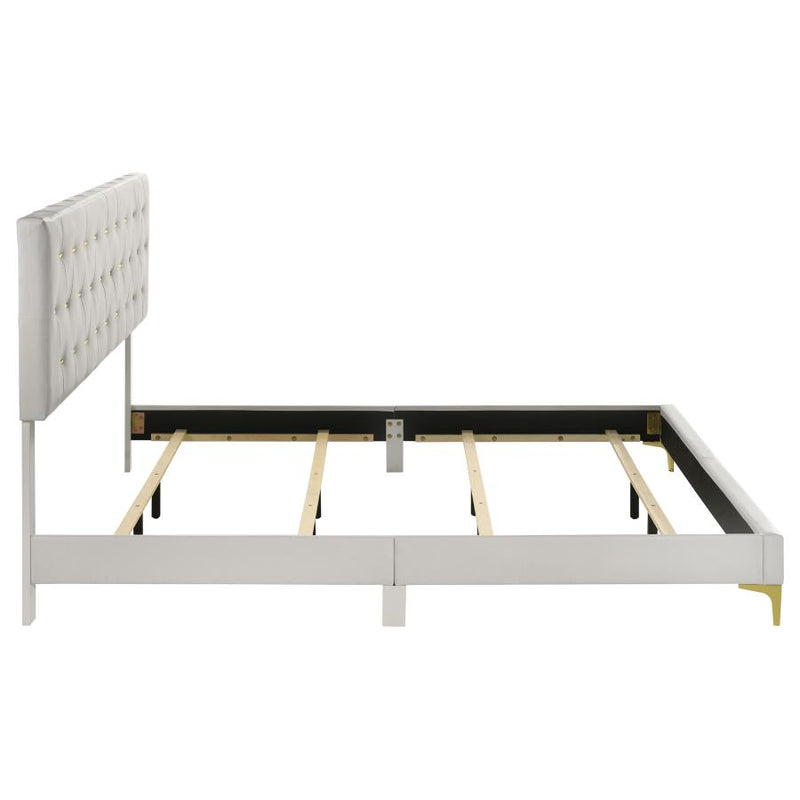Kendall Upholstered Eastern King Panel Bed White-zoom-