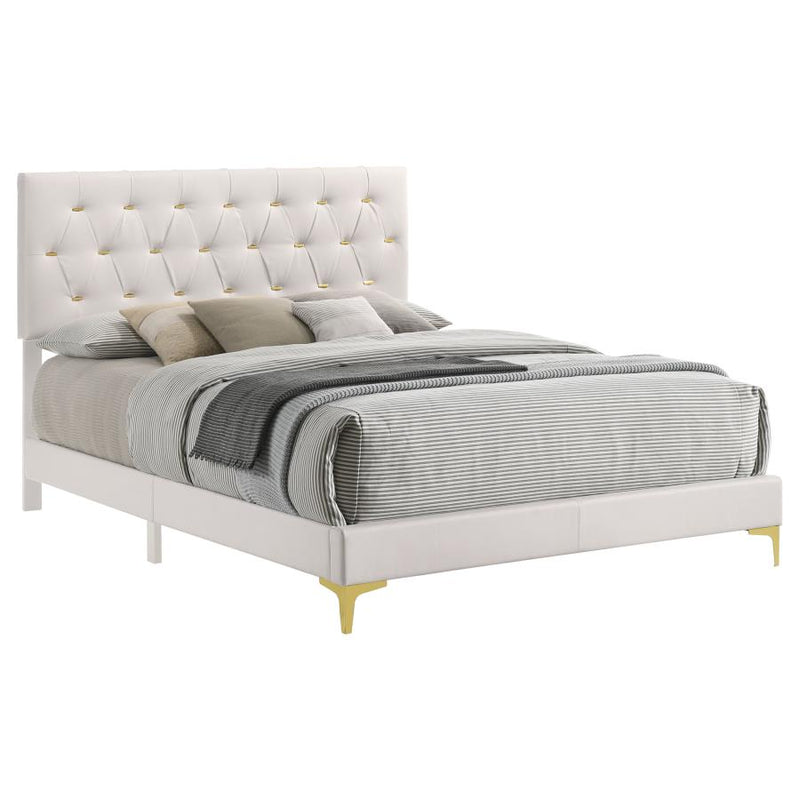 Kendall Upholstered Queen Panel Bed White-zoom-