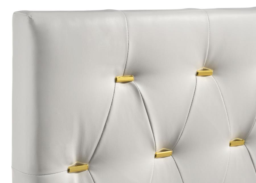 Kendall Upholstered Queen Panel Bed White-7