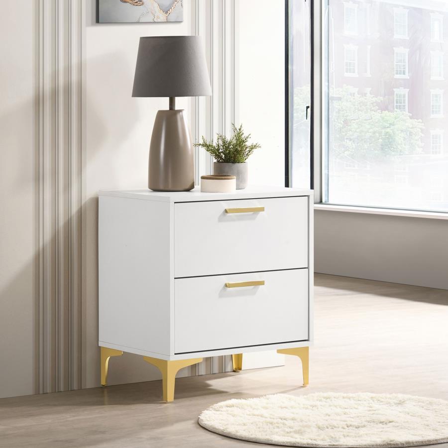 Kendall 2-drawer Nightstand White-zoom-2