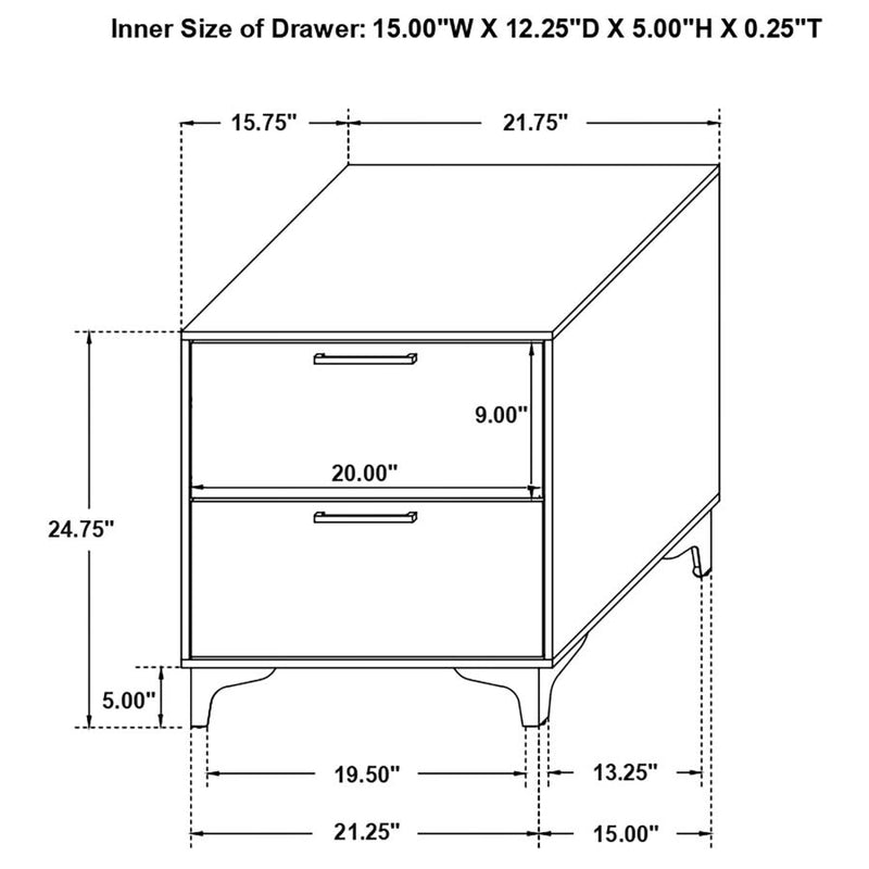 Kendall 2-drawer Nightstand White-zoom-