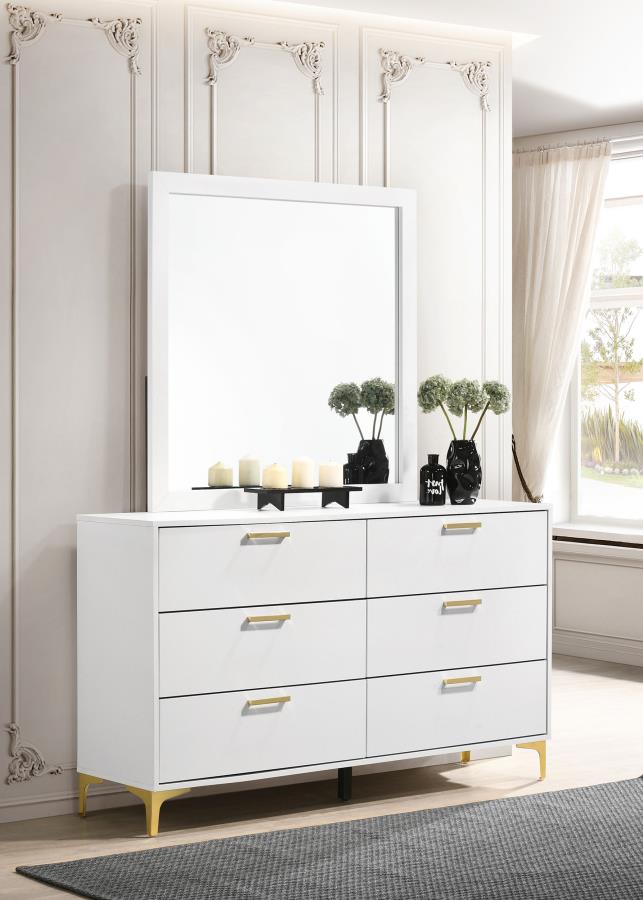 Kendall 6-drawer Dresser with Mirror White-zoom-2