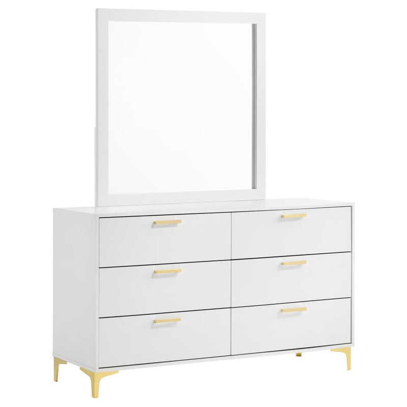 Kendall 6-drawer Dresser with Mirror White-zoom-