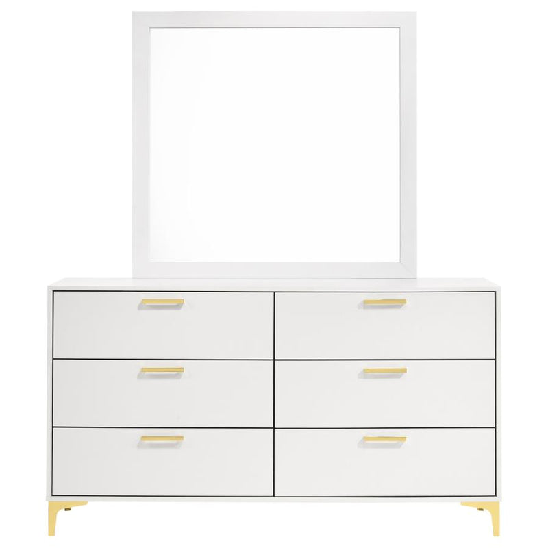 Kendall 6-drawer Dresser with Mirror White-zoom-