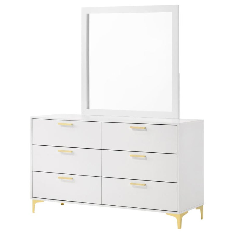 Kendall 6-drawer Dresser with Mirror White-zoom-