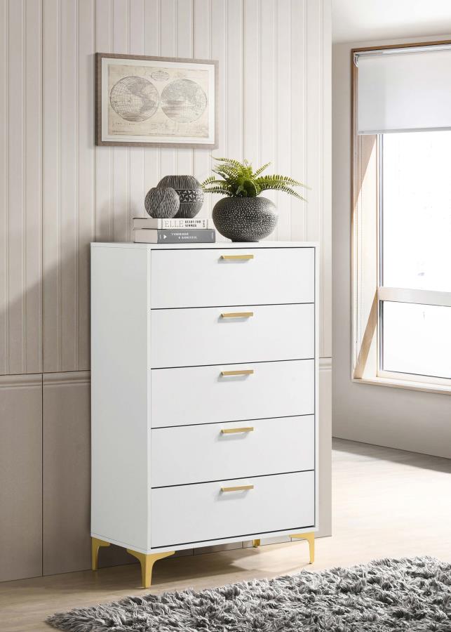 Kendall 5-drawer Bedroom Chest White-zoom-