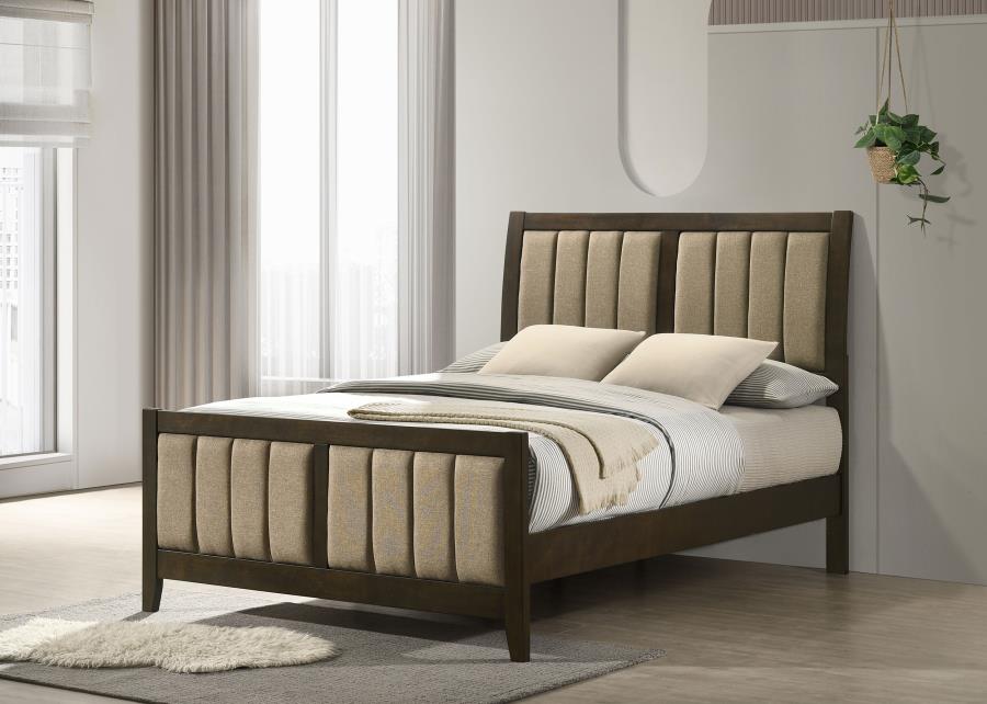 Wilkes 51-inch Upholstered Full Bed Dark Cocoa-2