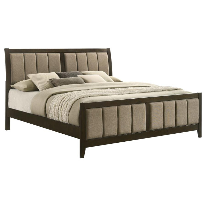 Wilkes 51-inch Upholstered Eastern King Bed Dark Cocoa-zoom-