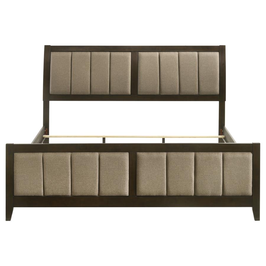 Wilkes 51-inch Upholstered Eastern King Bed Dark Cocoa-zoom-4