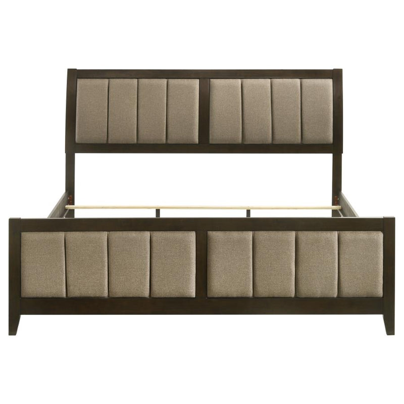 Wilkes 51-inch Upholstered Eastern King Bed Dark Cocoa-zoom-