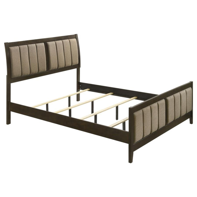 Wilkes 51-inch Upholstered California King Bed Dark Cocoa-zoom-